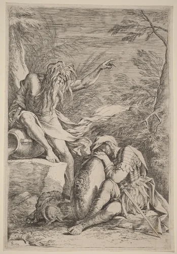 The Dream of Aeneas by Salvator Rosa, print, 1615-1673