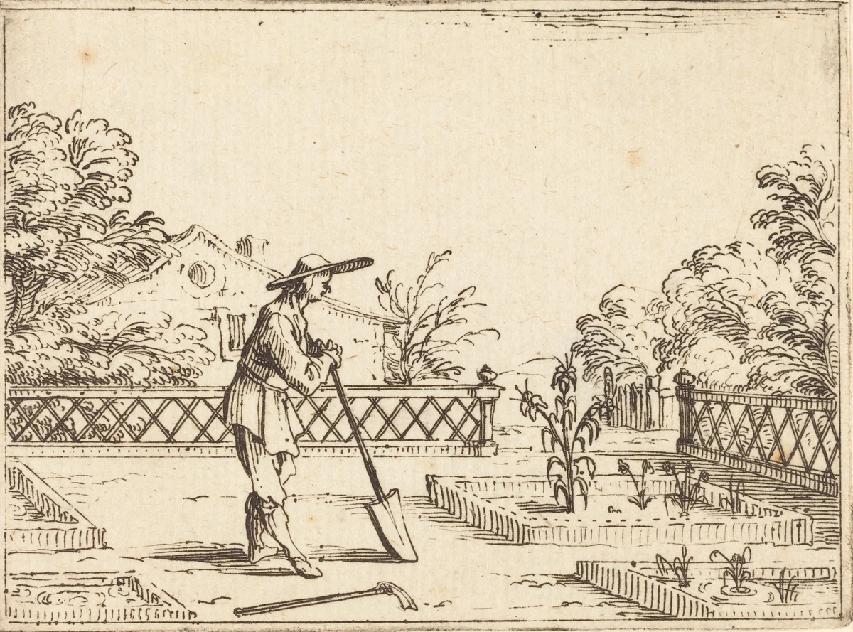 The Gardener by Jacques Callot, print, 1628