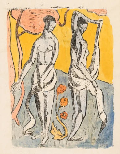 The Nymphs by Émile Bernard, print, 1890