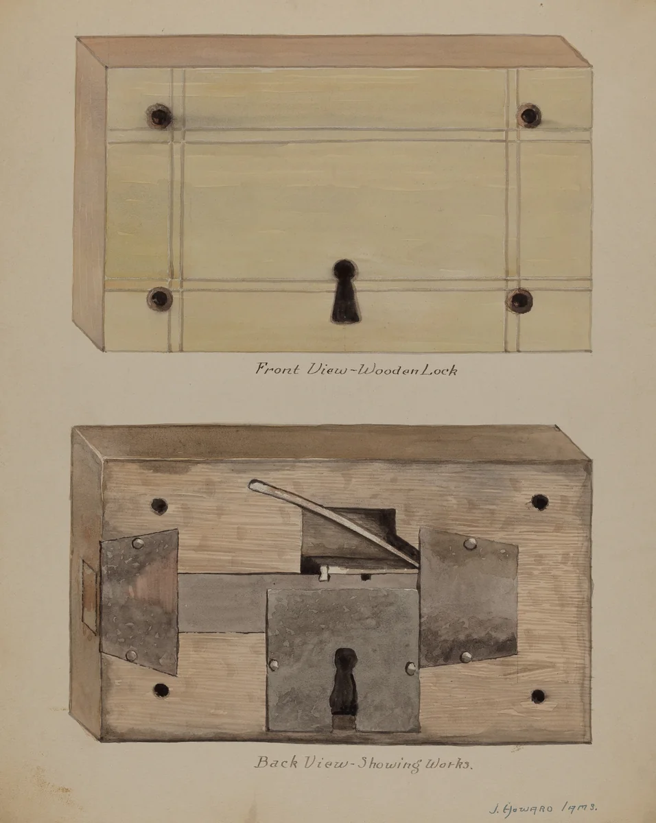 Lock by J. Howard Iams, index of american design, 1936