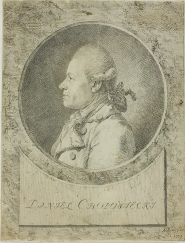 Profile of Daniel Chodowiecki by Adrian Zingg, drawing, 1773
