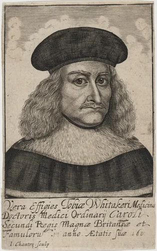 Tobias Whitaker, Physician in Ordinary to the Royal Household by John Chantry, print, 1661