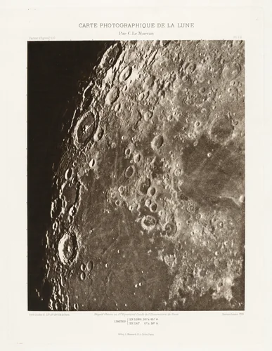 Carte photographique de la lune, planche I.A (Photographic Chart of the Moon, plate I.A) by Charles Le Morvan, photograph, 1908-1914