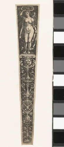 Ornament met gevleugelde vrouw by Unknown, print, 1525-1530