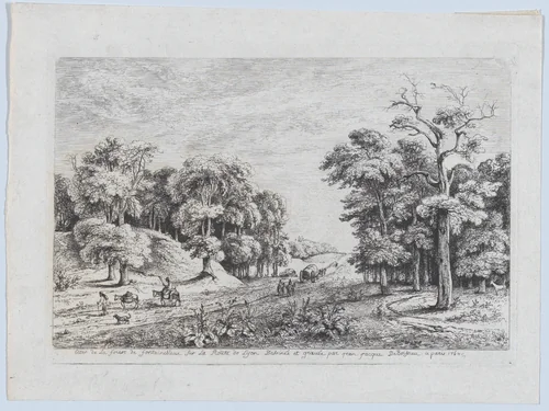 Entrance to the Forest of Fontainebleau by Jean Jacques de Boissieu, print, 1764