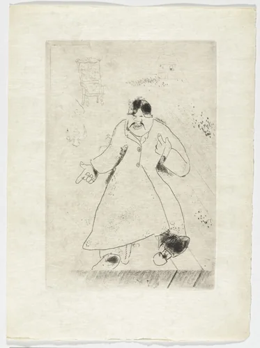 The Superintendant (L'Intendant), plate XI (supplementary suite) from Les Âmes mortes by Marc Chagall, illustrated book, 1923