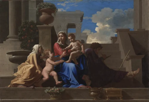 The Holy Family on the Steps by Nicolas Poussin, painting, 1648