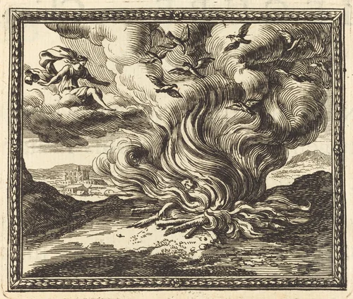 Funeral Pyre of Memnon by Jean Lepautre, print, 1676