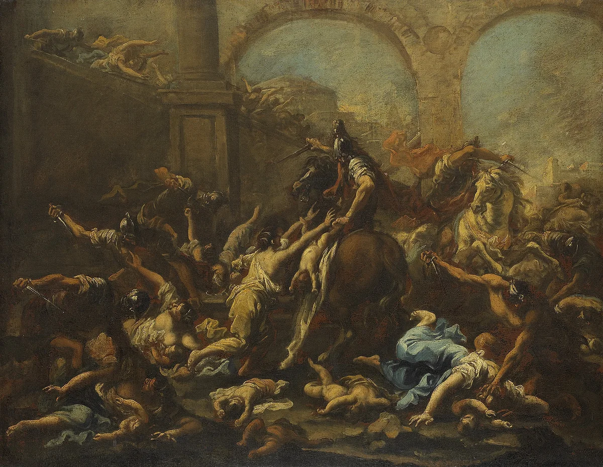 The Massacre of the Innocents by Alessandro Magnasco, painting, 1710