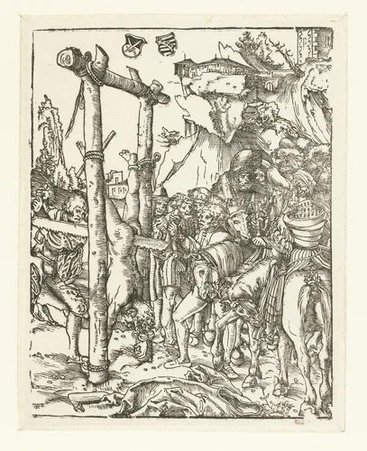 Simon Zelotes doormidden gezaagd by Lucas Cranach, print, 1510-1514