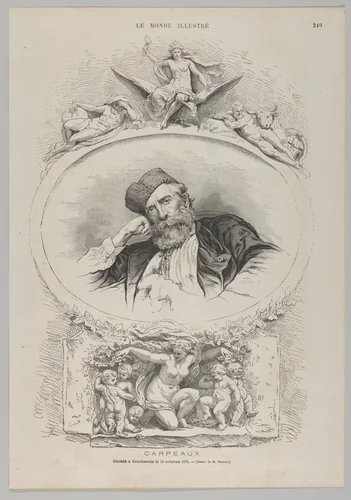 Portrait of Jean-Baptiste Carpeaux, from "Le Monde Illustré" by anonymous, print, 1875
