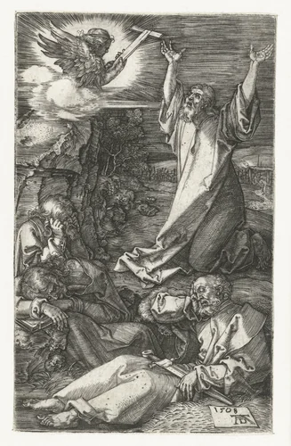 Christus op de Olijfberg by Unknown, print, 1508
