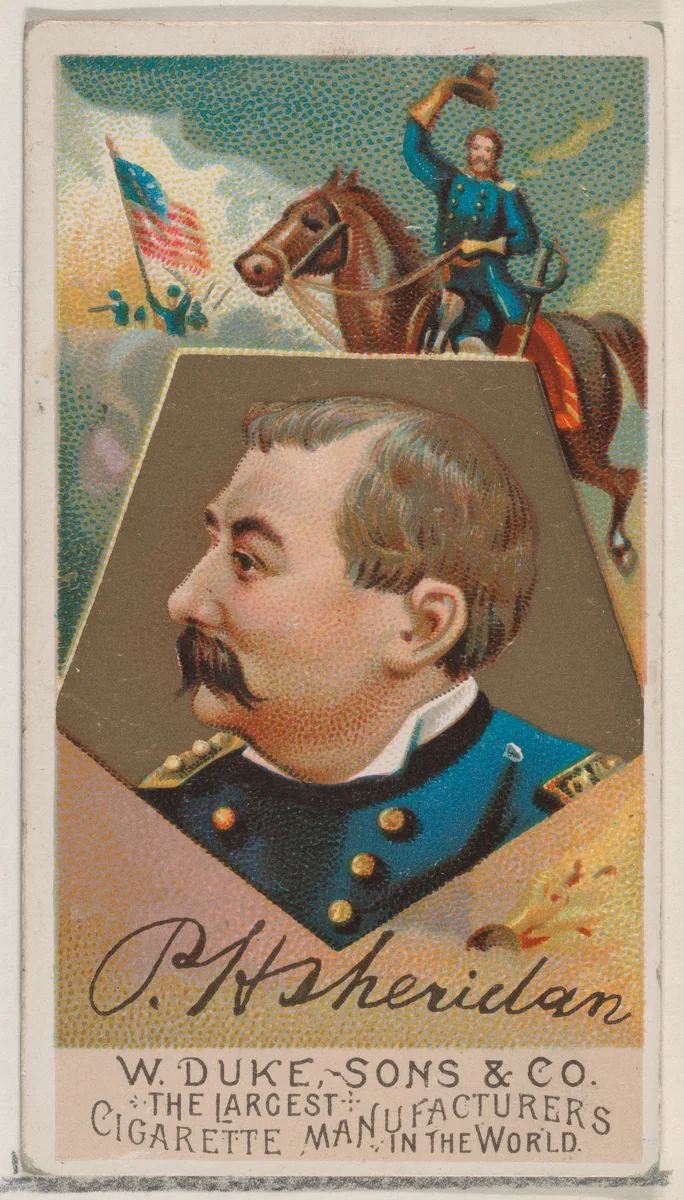 Philip H. Sheridan, from the series Great Americans (N76) for Duke brand cigarettes by W. Duke, Sons & Co., print, 1888