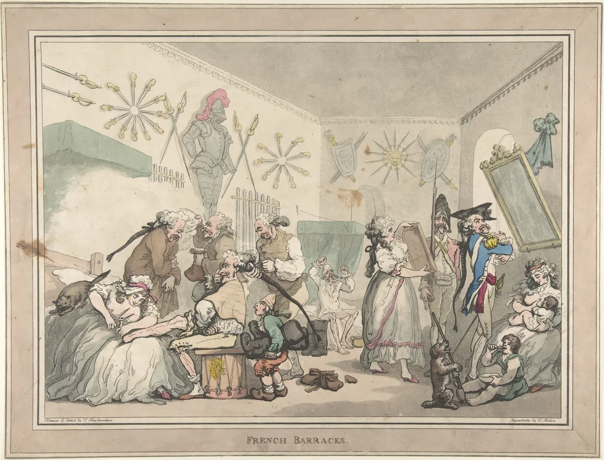 French Barracks by Thomas Rowlandson, print, 1791