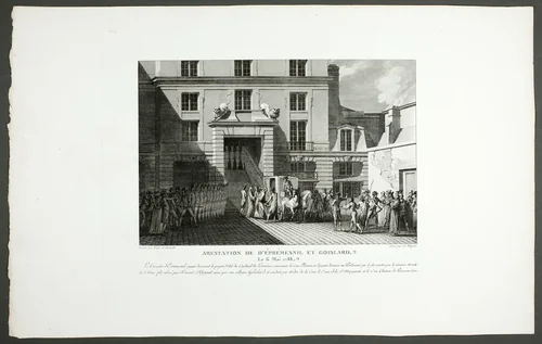 The Arrest of Éprémesnil and Goislard, from the series Tableaux historiques de la Révolution française by Claude Niquet, print, 1798-1804
