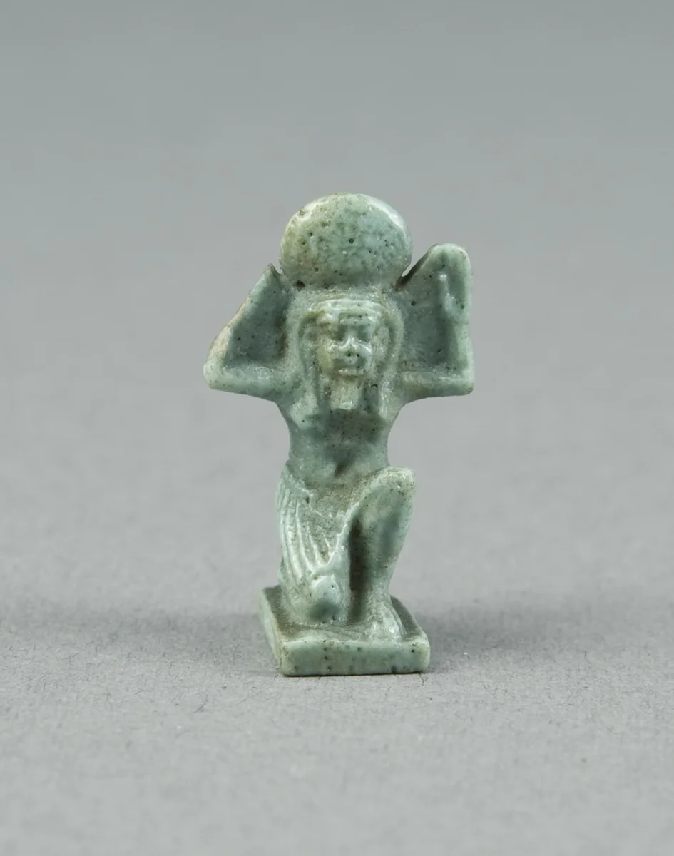 Amulet of the God Shu by Egyptian, metalwork, -664--525