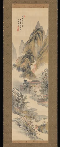 Autumn Festival in the Mountains by Okada Hankō, painting, 1800-1849