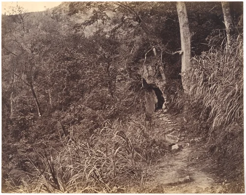 Left Road up to Yuen foo Monastery by Lai Afong, photograph, 1869