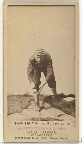 Samuel J. "Skyrocket" Smith, 1st Base, Louisville Colonels, from the Old Judge series (N172) for Old Judge Cigarettes by Goodwin & Company, photograph, 1888