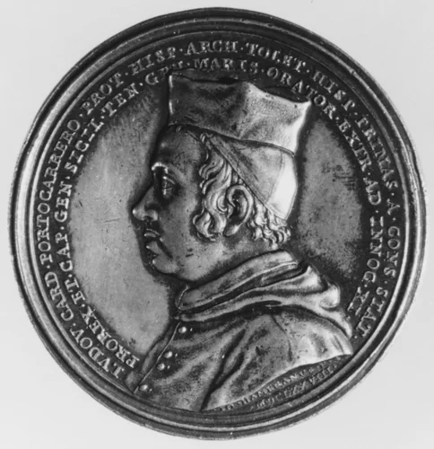 Luis, Cardinal de Portocarrero, Spanish Statesman by Giovanni Martino Hamerani, metalwork, 1678