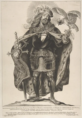 St. Bavo, from the series Saints of North and South Netherlands by Pieter Soutman, print, 1650