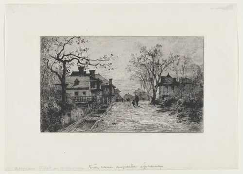 Village Street in Artemare (Ain) by Adolphe Appian, print, 1871