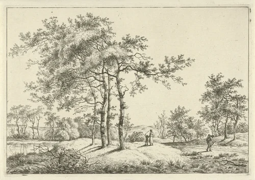 Landschap met moeder en kind by Hermanus Fock, print, 1781-1822