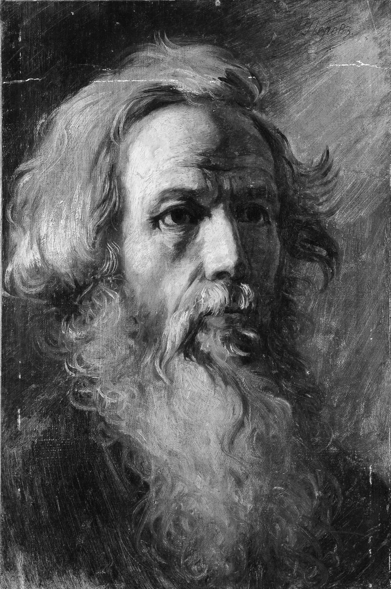 Head of a Man by Vasilii Perov, painting, 1870-1882