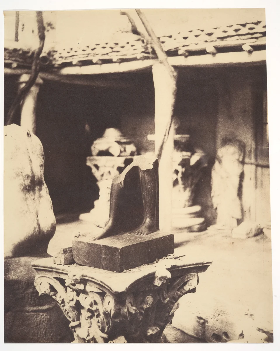[Fragment of an Egyptian Statue in the Museum at Cherchell, Algeria] by John Beasley Greene, photograph, 1856