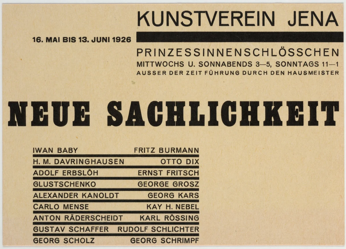 Neue Sachlichkeit by Walter Dexel, design, 1926