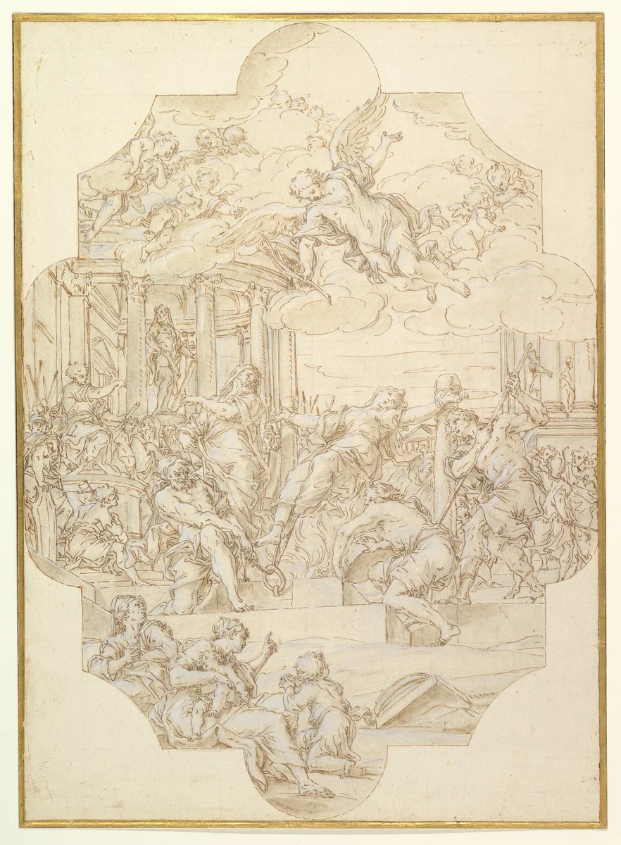The Martyrdom of Saint Anastasia by Michelangelo Cerruti, drawing, 1721