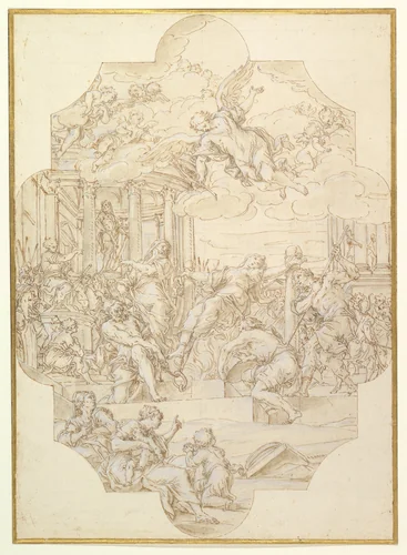 The Martyrdom of Saint Anastasia by Michelangelo Cerruti, drawing, 1721