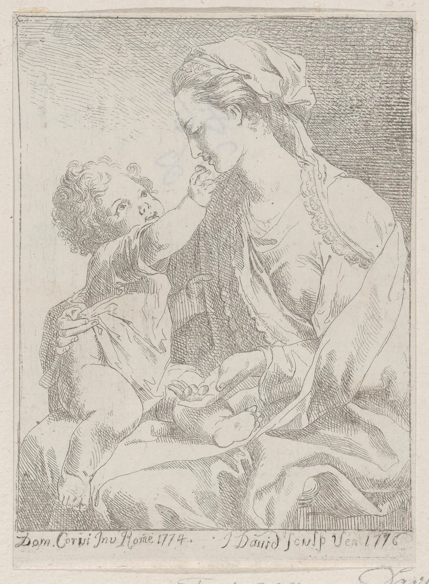 Virgin and Child by Giovanni David, print, 1776