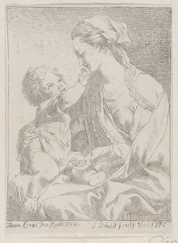 Virgin and Child by Giovanni David, print, 1776