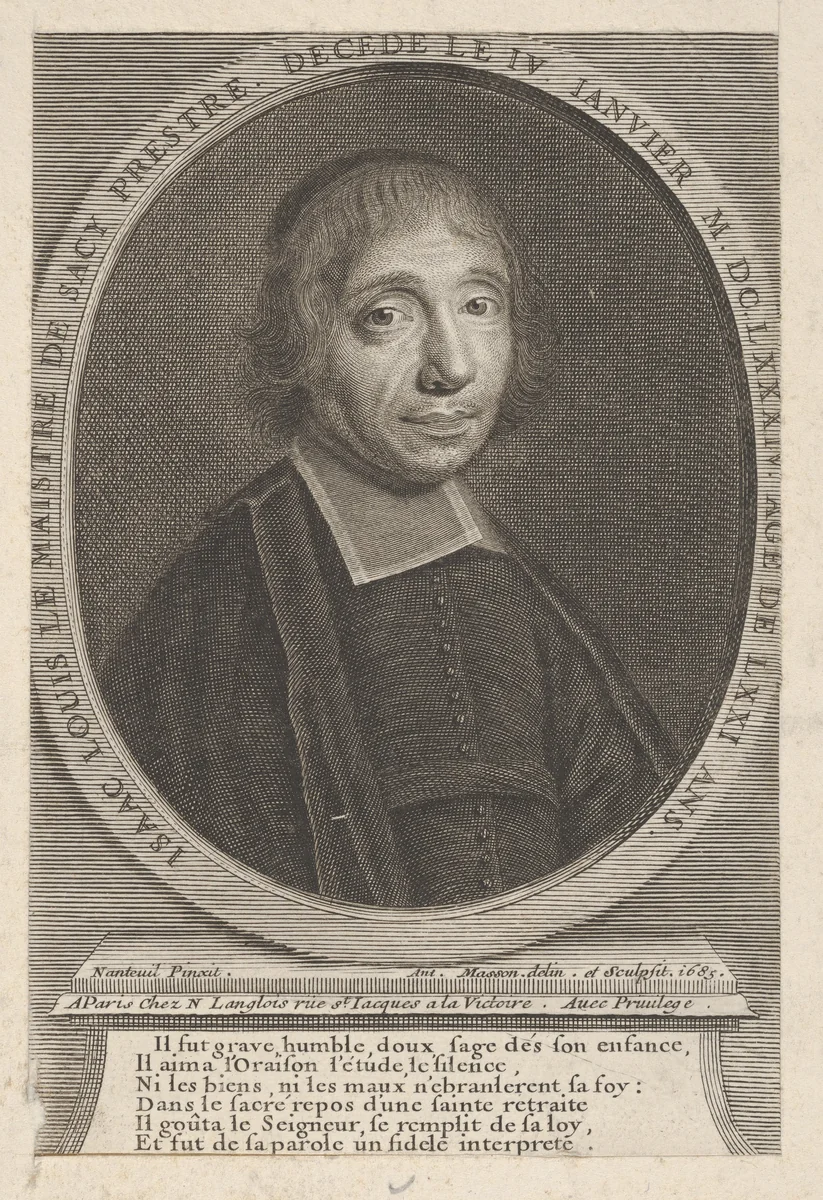 Louis-Isaac Lemaistre de Sacy by Antoine Masson, print, 1661