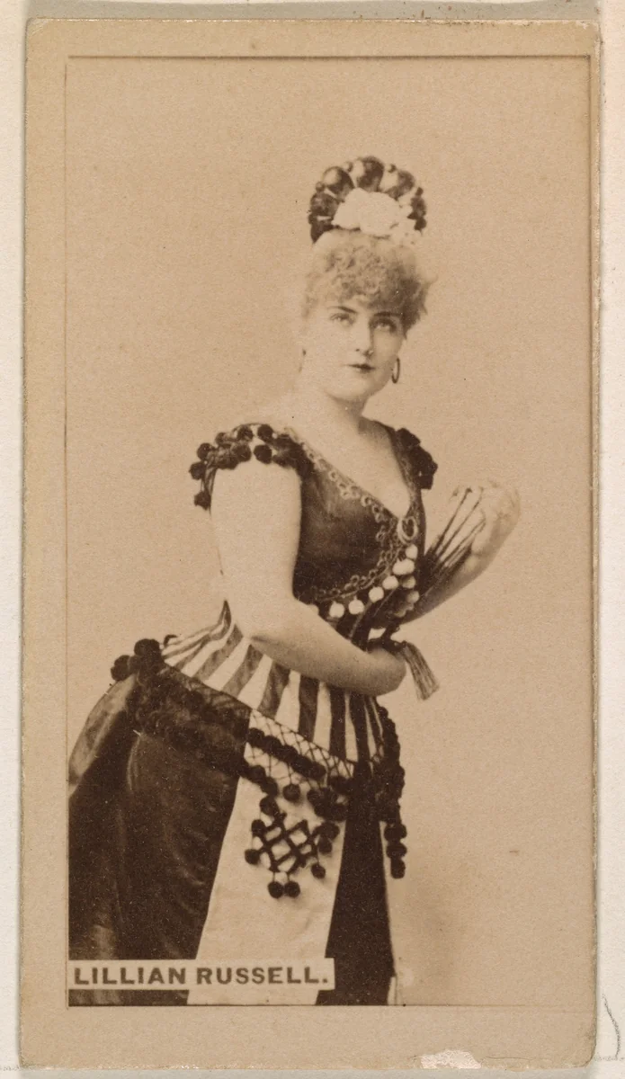 Lillian Russell, from the Actresses series (N245) issued by Kinney Brothers to promote Sweet Caporal Cigarettes by Kinney Brothers Tobacco Company, photograph, 1890