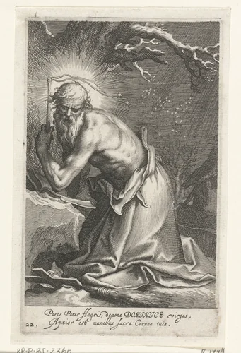 Heilige Dominicus Loricatus by Boëtius Adamsz. Bolswert, print, 1590-1612