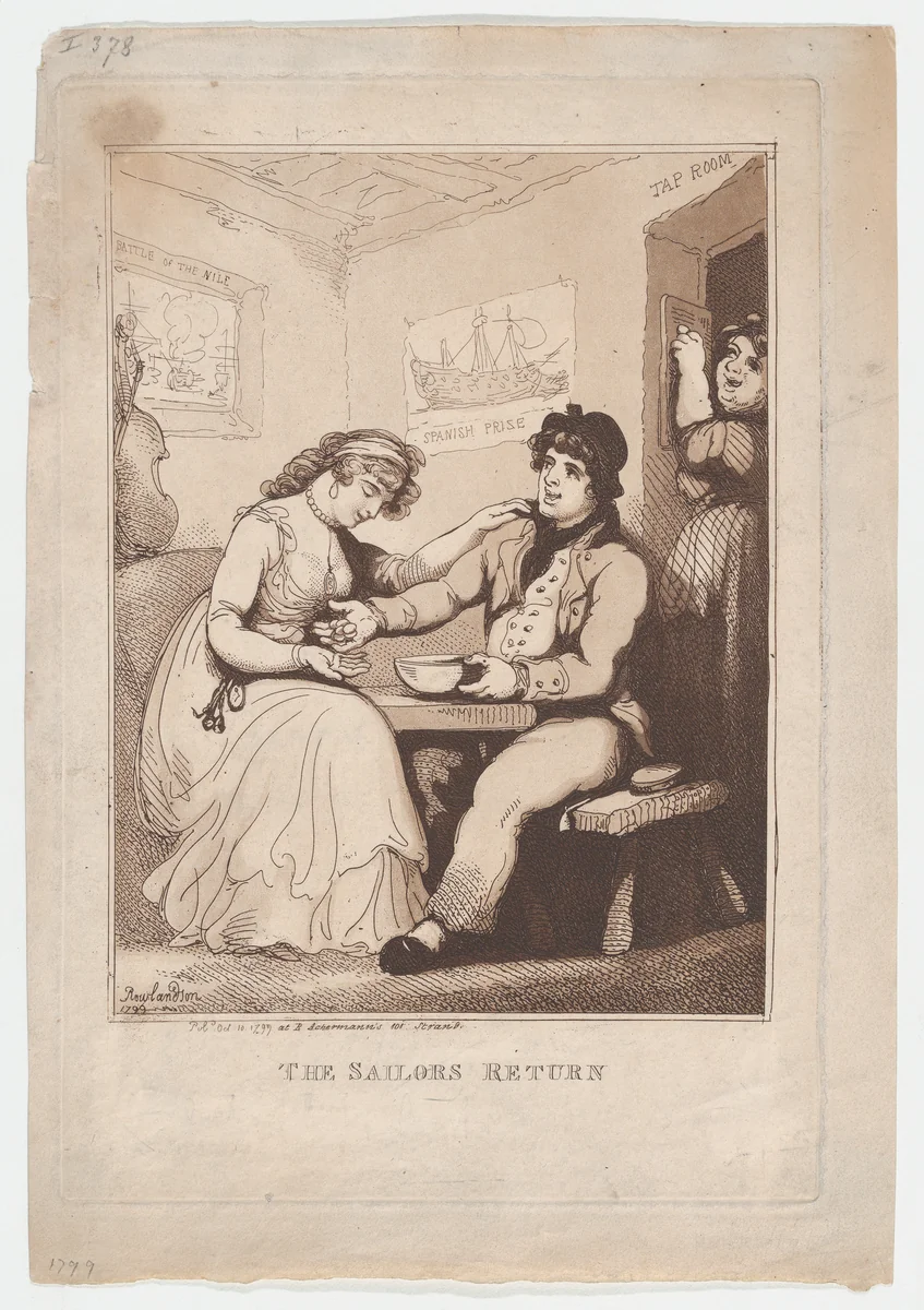 The Sailor's Return by Thomas Rowlandson, print, 1799