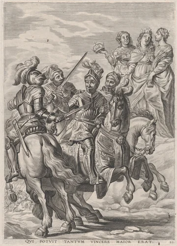 Plate 22: Emperor Charles V, victory at Pavia; from Guillielmus Becanus's 'Serenissimi Principis Ferdinandi, Hispaniarum Infantis...' by Jacob Neeffs, print, 1636