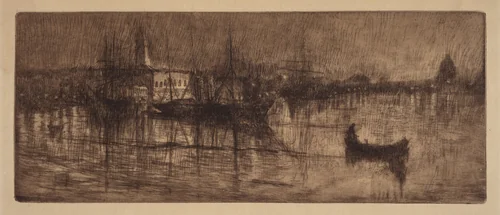 A Wet Evening in Venice by Otto Henry Bacher, print, 1880