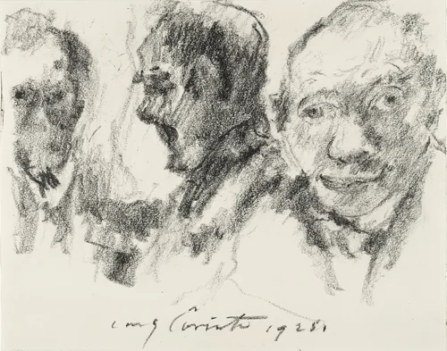 Self-Portrait with Reflections by Lovis Corinth, drawing, 1925