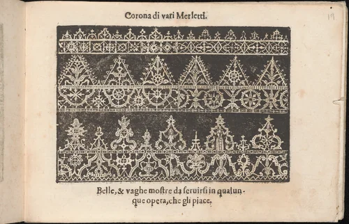 Corona delle Nobile et Virtuose Donne, Libro Terzo, page 19 (recto) by Cesare Vecellio, book, 1620