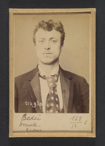 Bedei. Hercule. 21 ans, né à Sorli (Italie). Tailleur d'habits. Anarchiste. 1/3/94. by Alphonse Bertillon, photograph, 1894