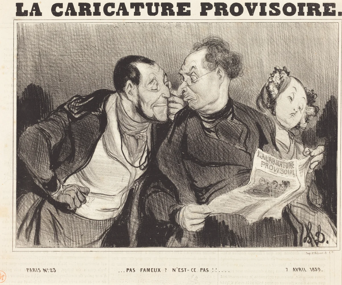 Pas fameux? N'est-ce pas!!... by Honoré Daumier, print, 1839