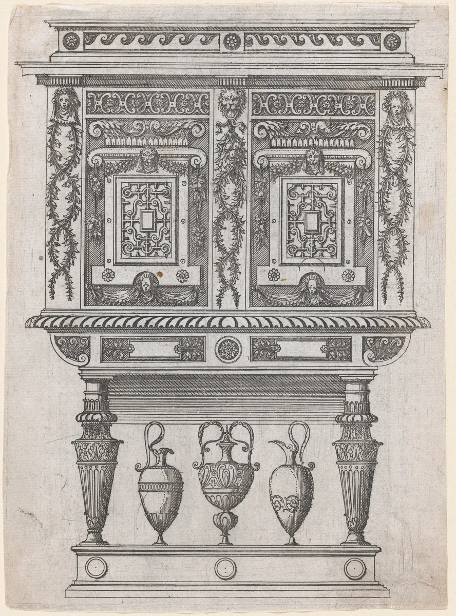 Furniture Design by Jacques Androuet du Cerceau, print, 1565-1570