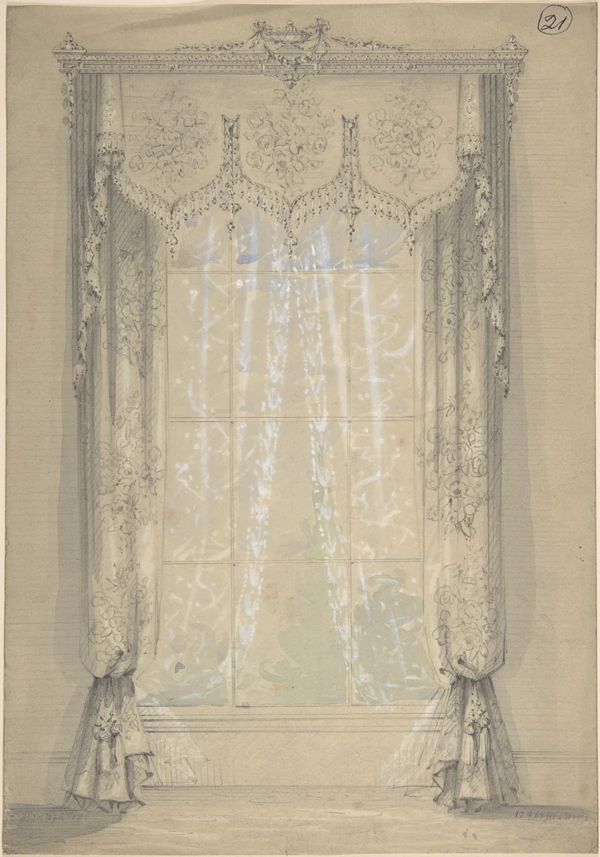 Design for Curtains by Charles Hindley and Sons, drawing, 1841-1917