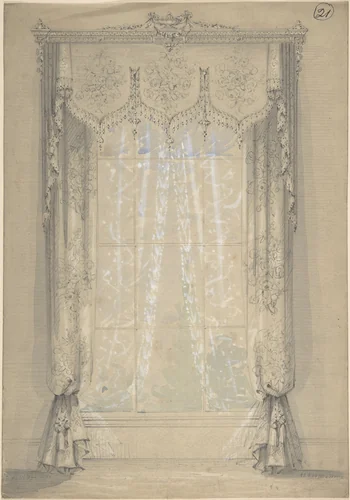 Design for Curtains by Charles Hindley and Sons, drawing, 1841-1917