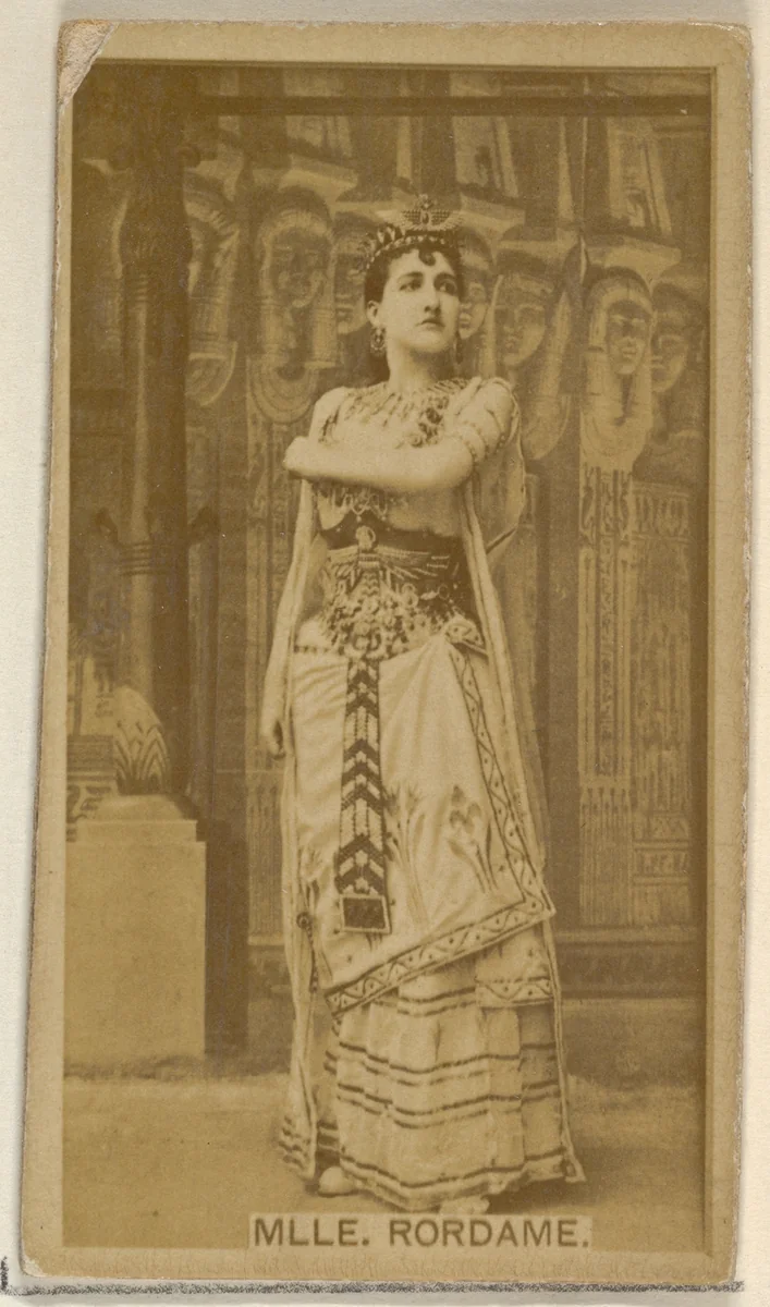 Mlle. Rordame, from the Actors and Actresses series (N45, Type 8) for Virginia Brights Cigarettes by Allen & Ginter, photograph, 1885-1891