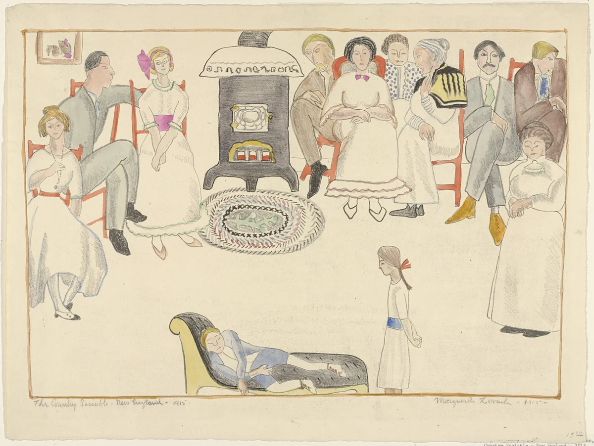 The Country Sociable - New England - 1915 by Marguerite Zorach, print, 1915