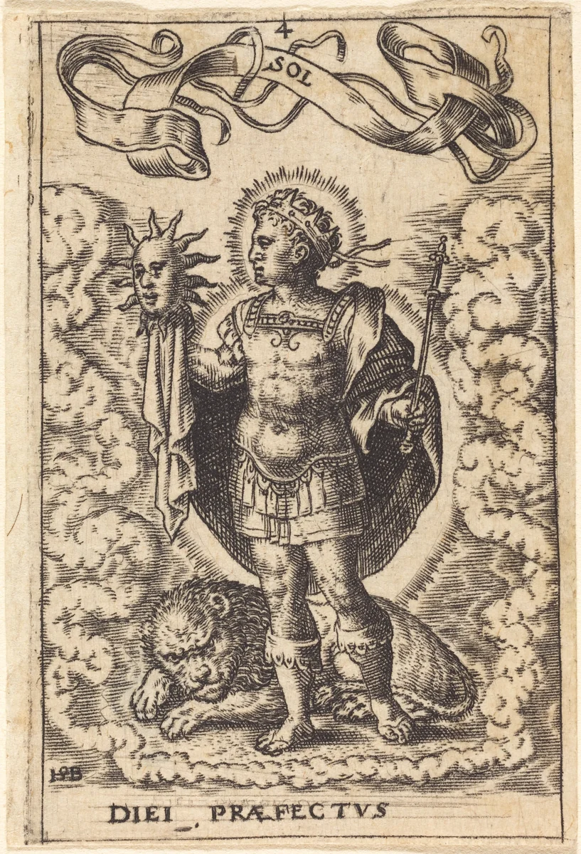 Sun by Theodor de Bry, print, 1570-1598